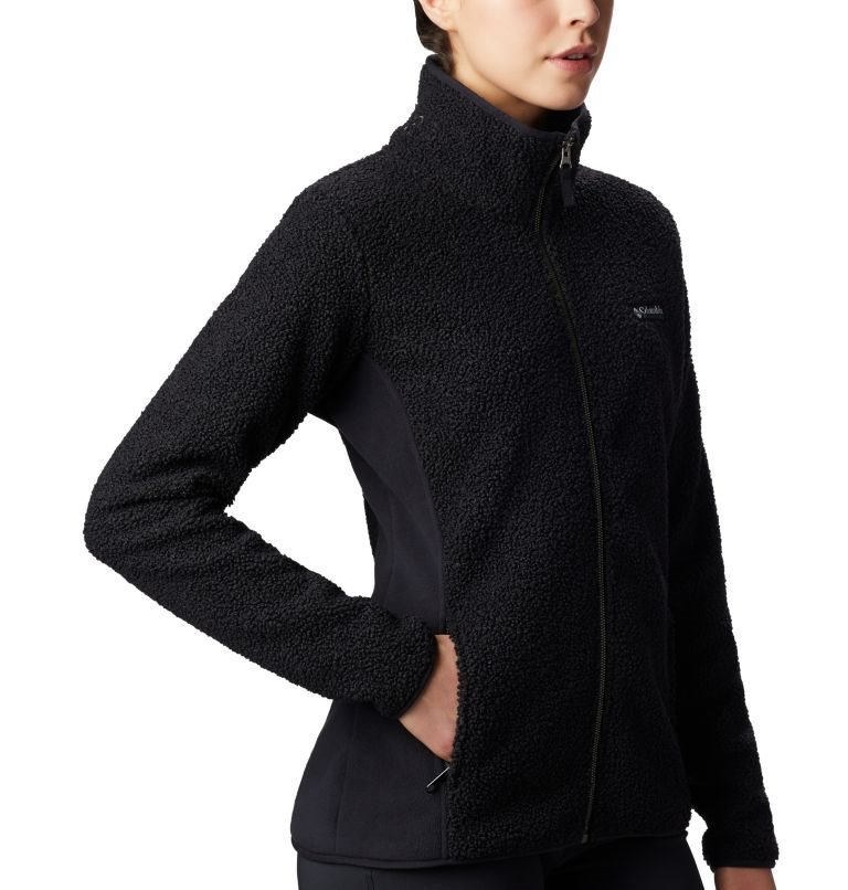 Women's Columbia Panorama Full Zip Fleece Jackets Black | CA-P16A5