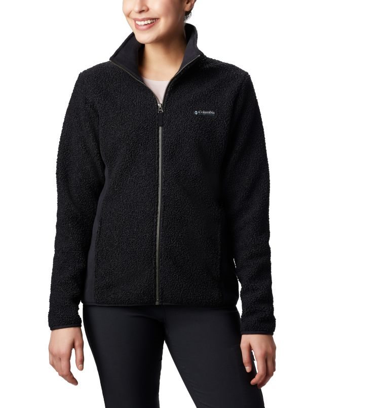 Women\'s Columbia Panorama Full Zip Fleece Jackets Black | CA-P16A5