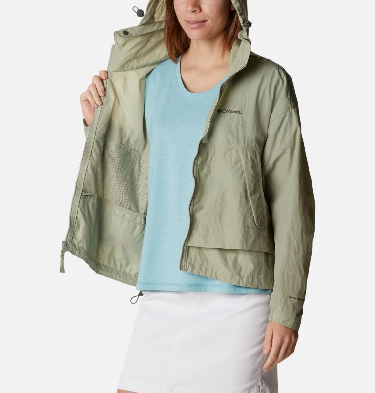 Women's Columbia Paracutie Windbreaker Jackets Olive | CA-ML65A