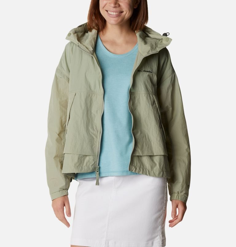 Women's Columbia Paracutie Windbreaker Jackets Olive | CA-ML65A