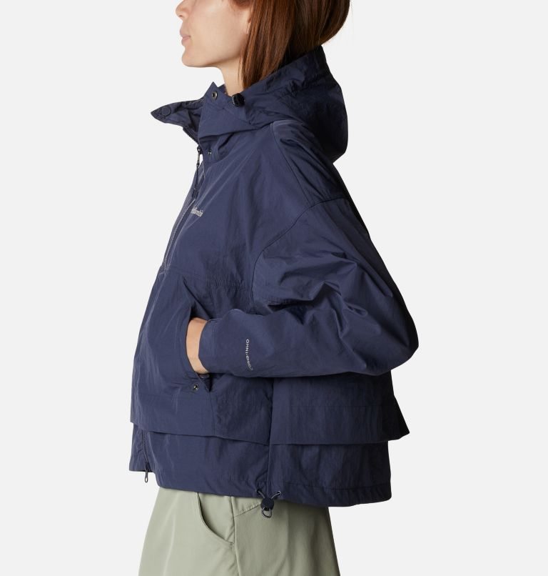 Women's Columbia Paracutie Windbreaker Jackets Navy | CA-TA65C