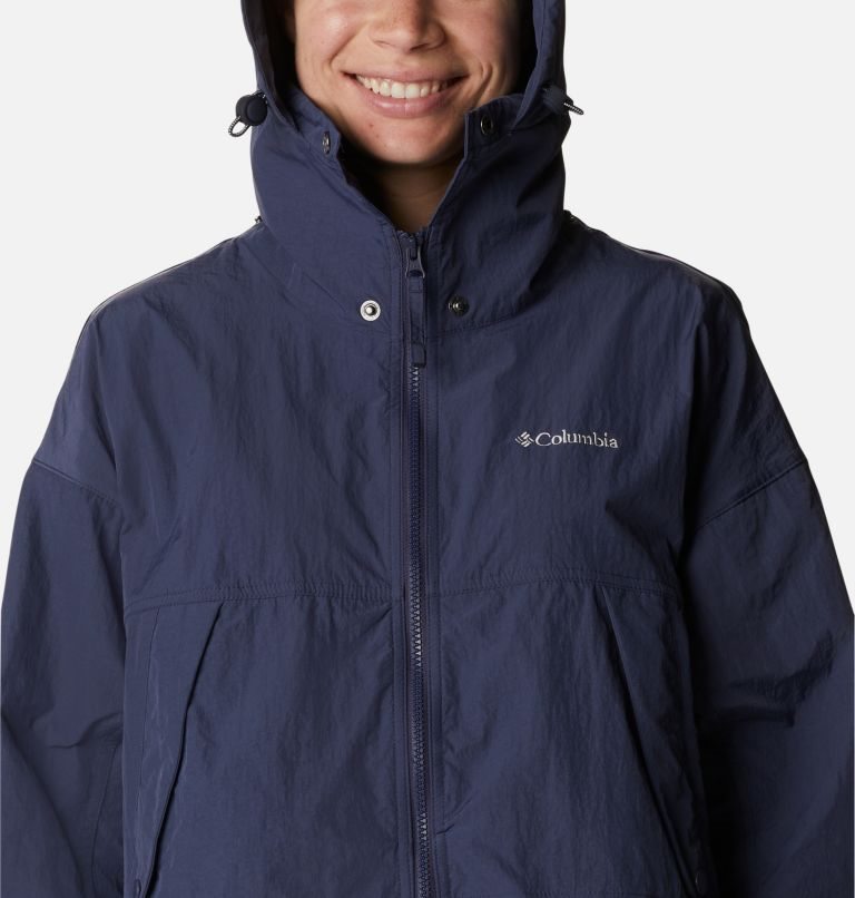 Women's Columbia Paracutie Windbreaker Jackets Navy | CA-TA65C