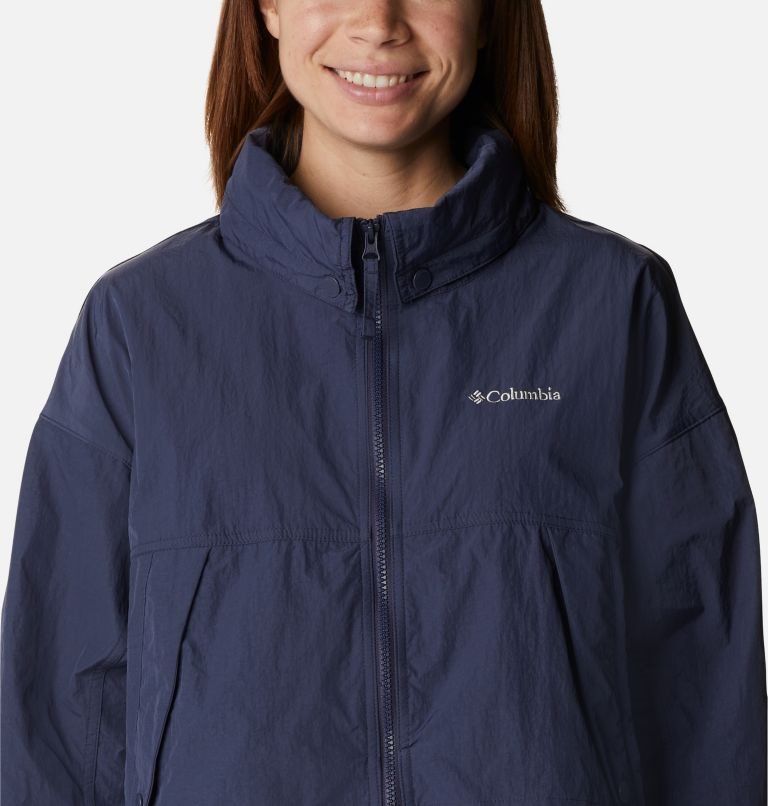 Women's Columbia Paracutie Windbreaker Jackets Navy | CA-TA65C