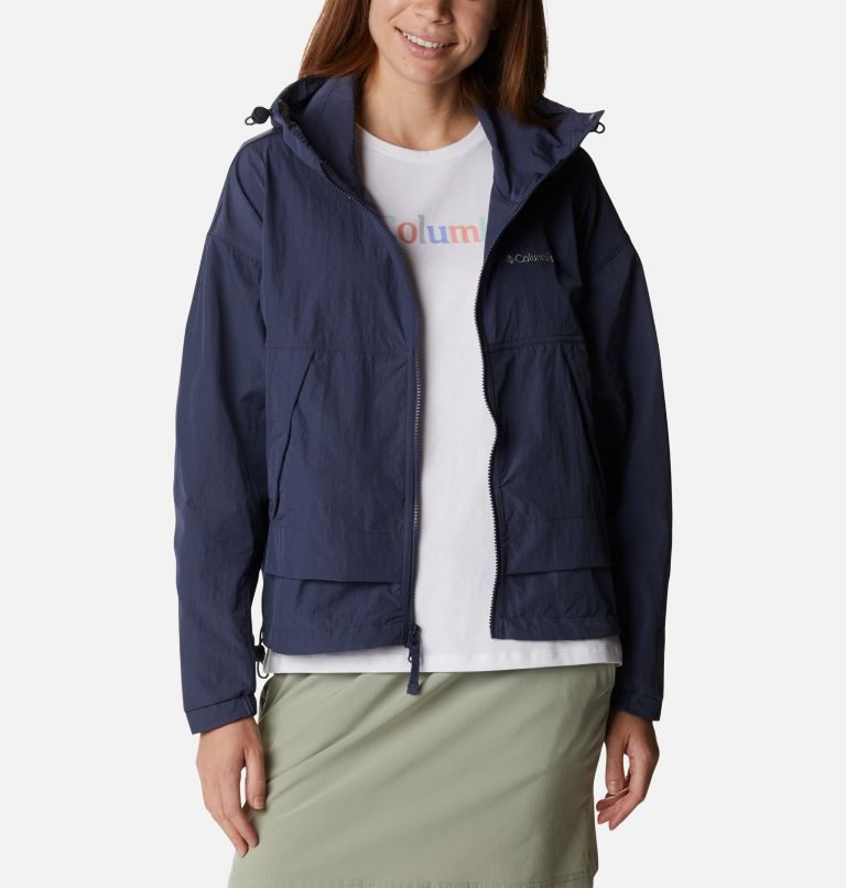 Women's Columbia Paracutie Windbreaker Jackets Navy | CA-TA65C