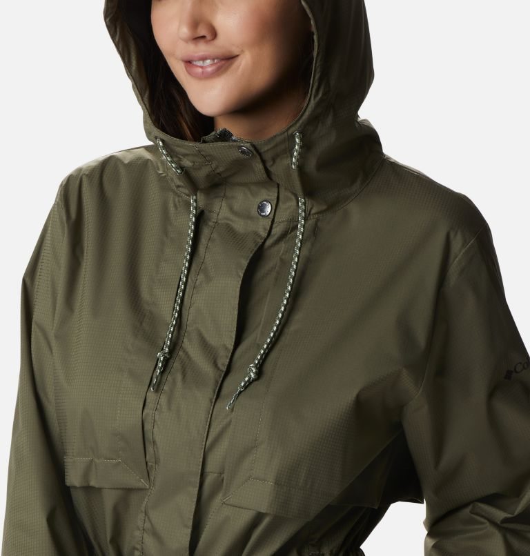 Women's Columbia Pardon My Trench Rain Jackets Olive | CA-AL5C6