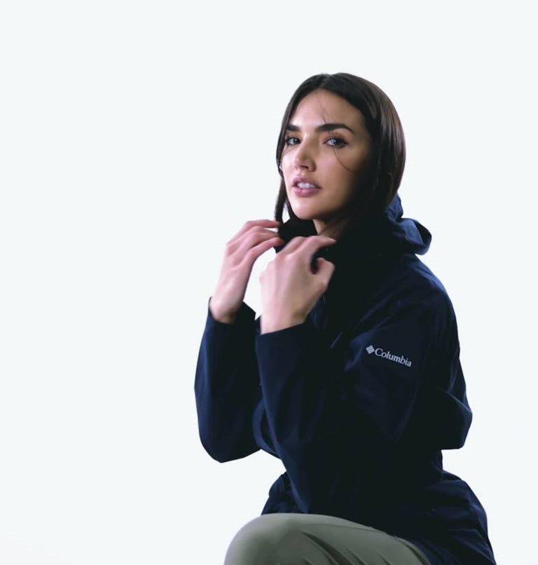 Women's Columbia Pardon My Trench Rain Jackets Navy | CA-B3LA8