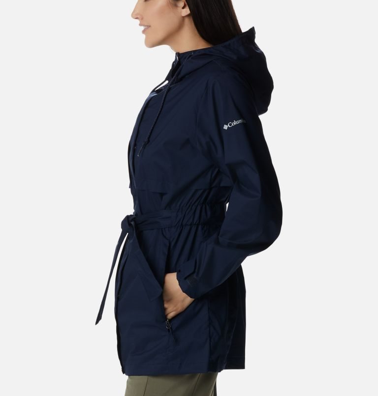 Women's Columbia Pardon My Trench Rain Jackets Navy | CA-B3LA8