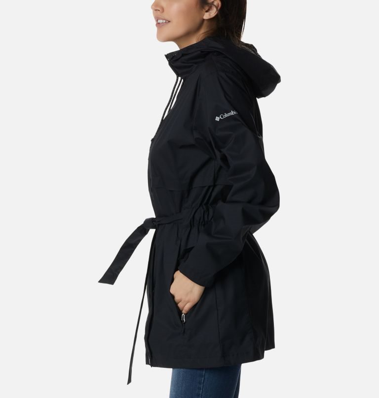 Women's Columbia Pardon My Trench Rain Jackets Black | CA-J54A6