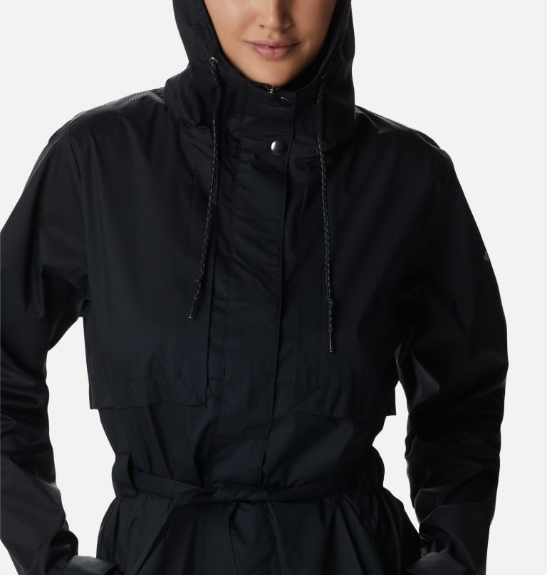 Women's Columbia Pardon My Trench Rain Jackets Black | CA-J54A6