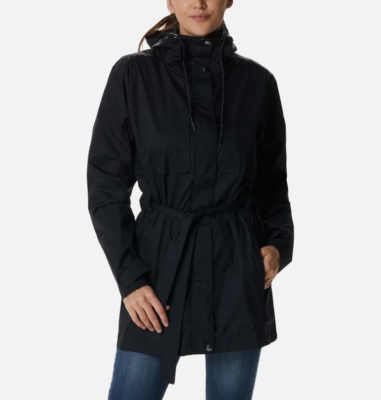 Women\'s Columbia Pardon My Trench Rain Jackets Black | CA-J54A6