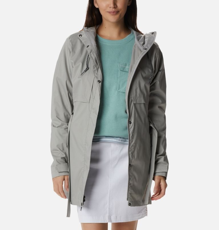 Women's Columbia Pardon My Trench Rain Jackets Grey | CA-O36A8