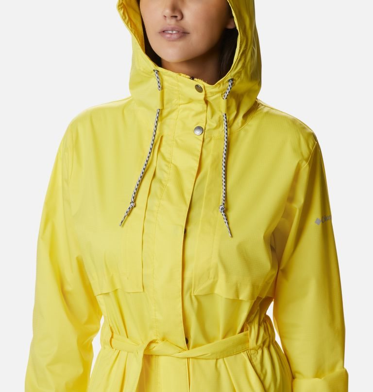 Women's Columbia Pardon My Trench Rain Jackets Yellow | CA-X8A1C