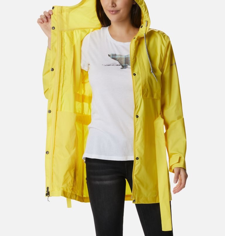 Women's Columbia Pardon My Trench Rain Jackets Yellow | CA-X8A1C