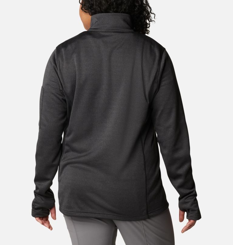 Women's Columbia Park View Grid Fleece 1/2 Zip Sweatshirts Black | CA-W3815