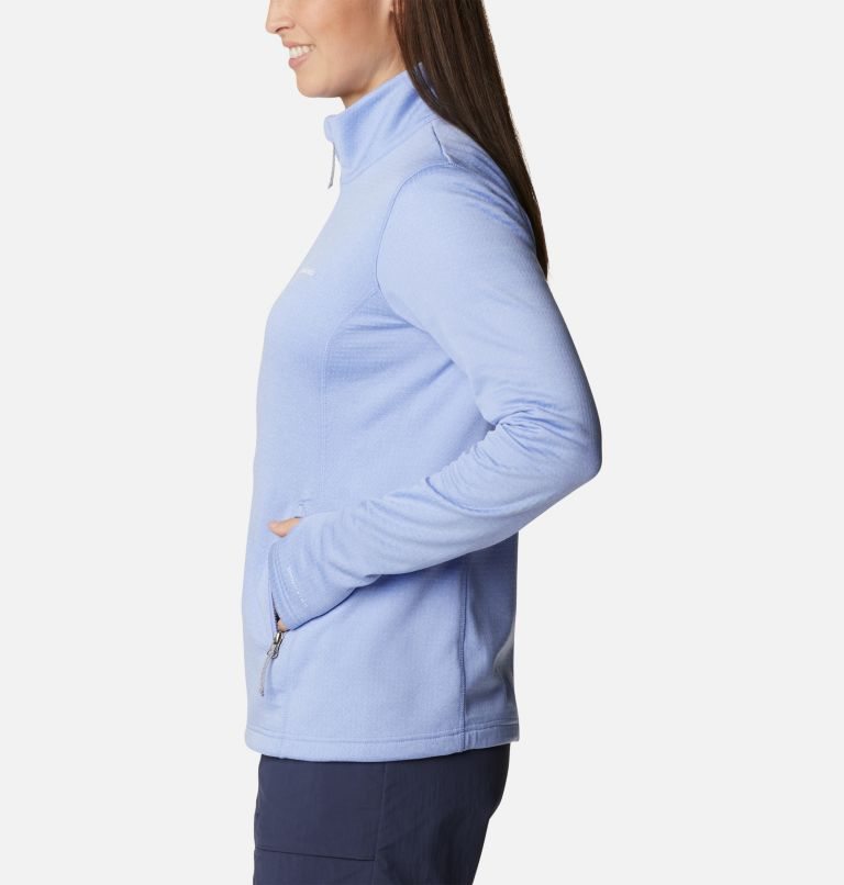 Women's Columbia Park View Grid Full Zip Fleece Jackets Light Blue | CA-HCA86