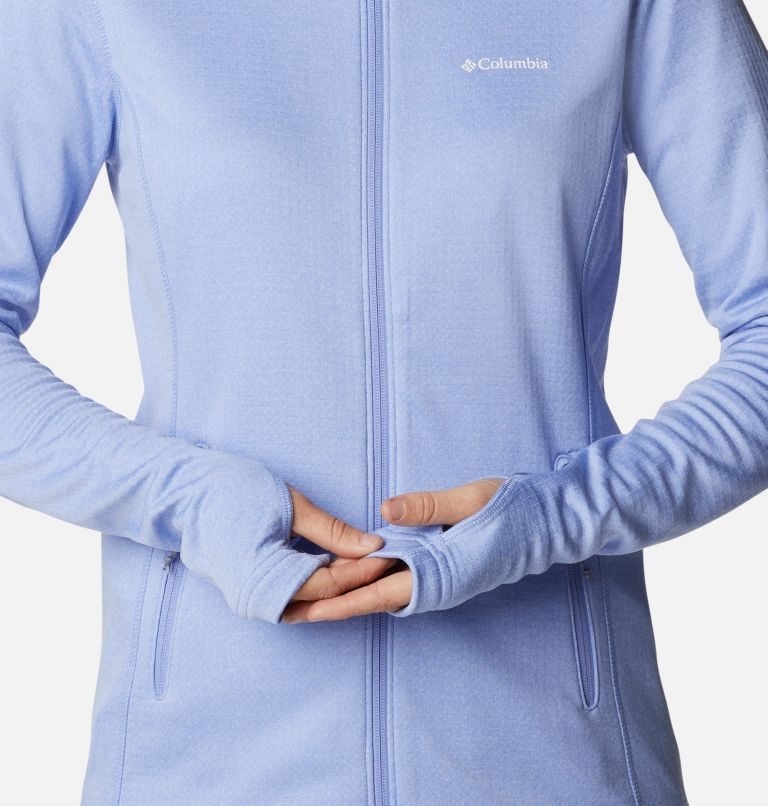 Women's Columbia Park View Grid Full Zip Fleece Jackets Light Blue | CA-HCA86