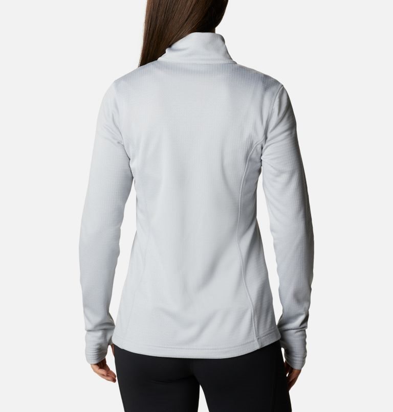 Women's Columbia Park View Grid Full Zip Fleece Jackets Light Grey | CA-N84L0