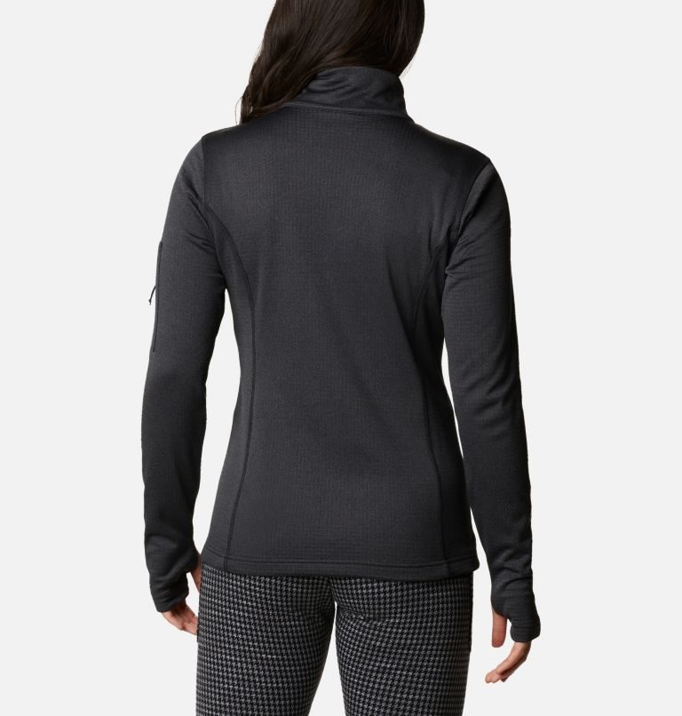 Women's Columbia Park View Grid Half Zip Fleece Sweatshirts Black | CA-OL85C