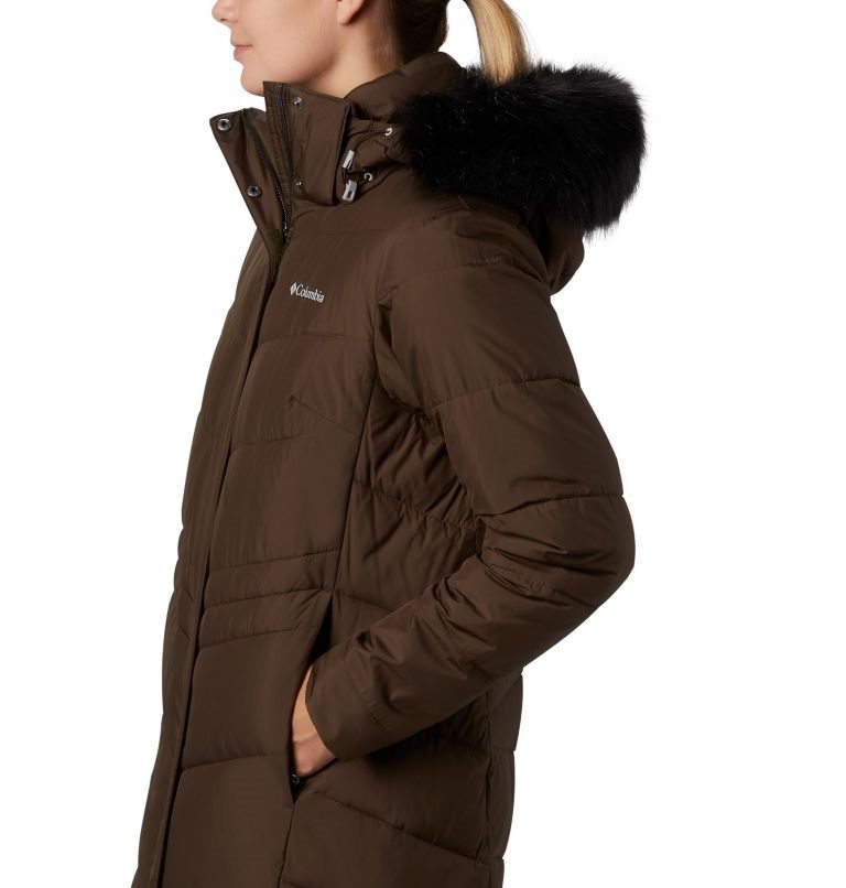 Women's Columbia Peak to Park Mid Insulated Jackets Dark Brown | CA-A60A5