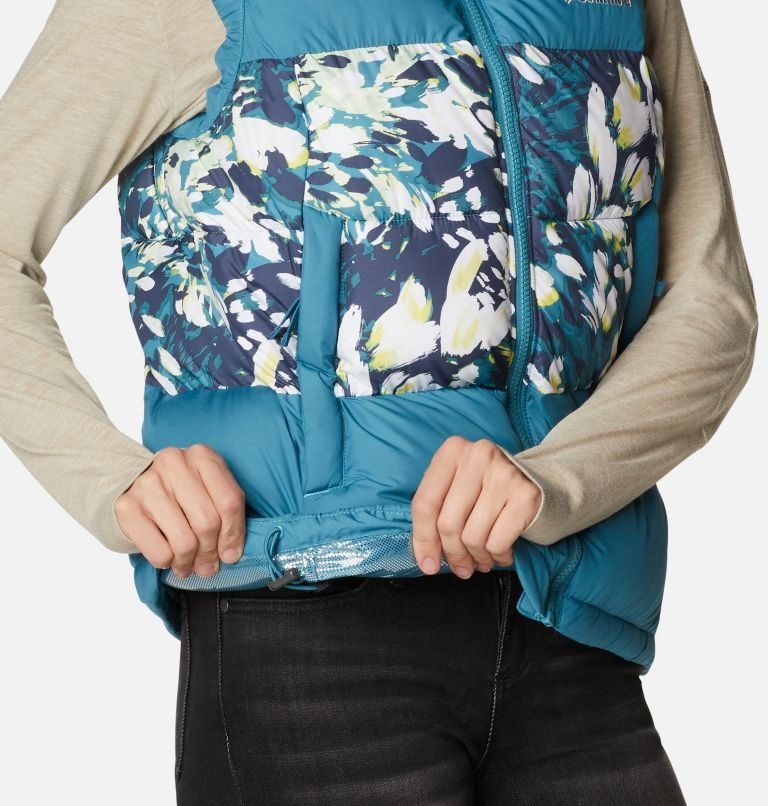 Women's Columbia Pike Lake II Insulated Vests Turquoise / Flower | CA-B35A8