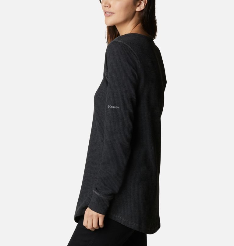 Women's Columbia Pine Peak Long Sleeve Thermal Tunic Sweatshirts Black | CA-G8A6L