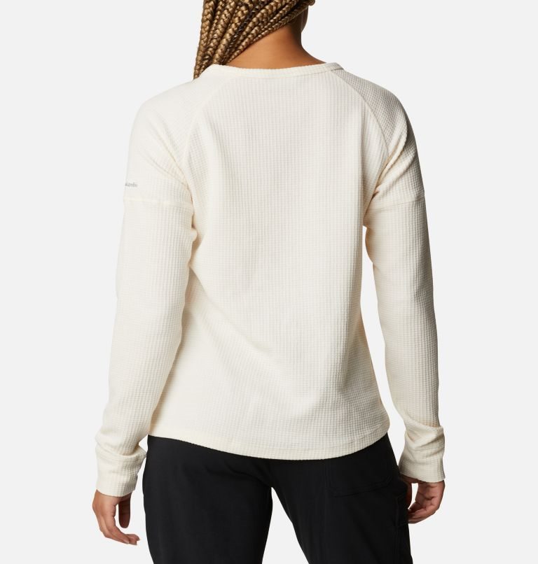 Women's Columbia Pine Peak Long Sleeve Thermal Sweatshirts Cream | CA-H810L