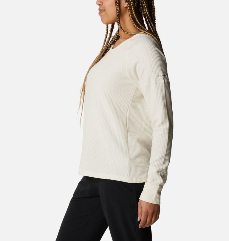 Women's Columbia Pine Peak Long Sleeve Thermal Sweatshirts Cream | CA-H810L