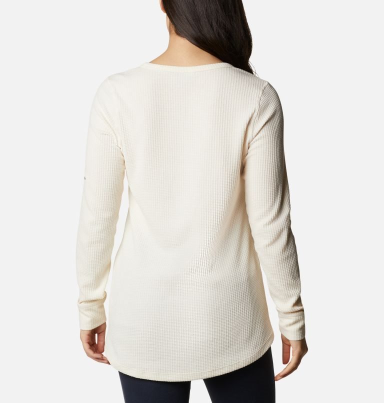 Women's Columbia Pine Peak Long Sleeve Thermal Tunic Sweatshirts Cream | CA-RA83C