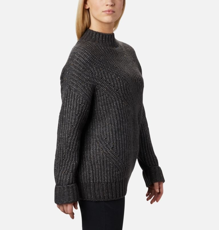 Women's Columbia Pine Street Sweatshirts Black | CA-R61AC