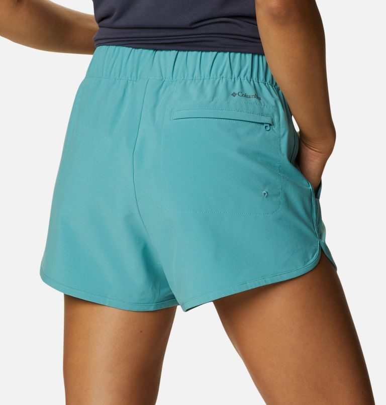 Women's Columbia Pleasant Creek Stretch Shorts Turquoise | CA-U064A