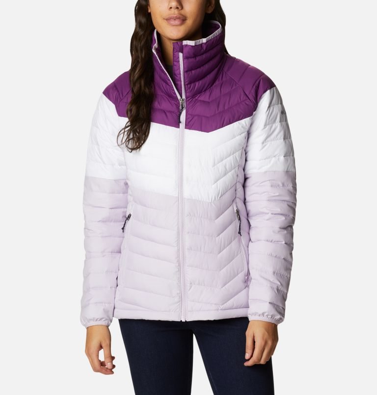 Women\'s Columbia Powder Lite Blocked Jackets Purple | CA-A1A84