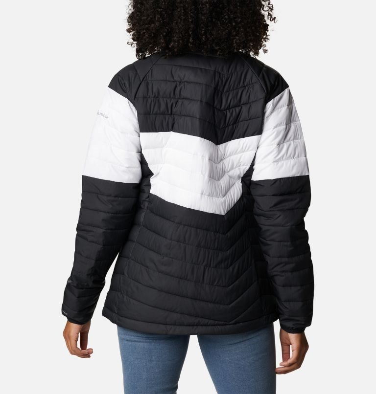 Women's Columbia Powder Lite Blocked Jackets Black / White | CA-O315L