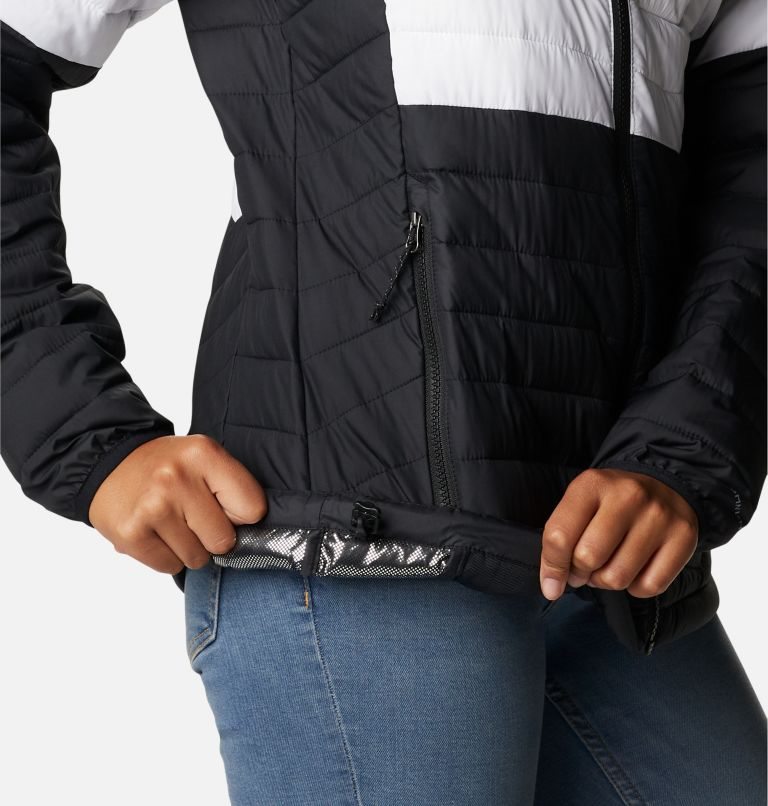 Women's Columbia Powder Lite Blocked Jackets Black / White | CA-O315L