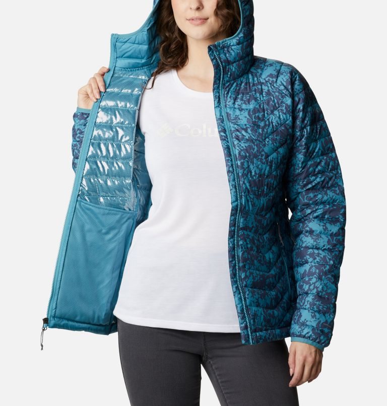 Women's Columbia Powder Lite Hooded Jackets Turquoise | CA-B853C