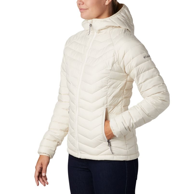 Women's Columbia Powder Lite Hooded Jackets Cream | CA-O5L6A