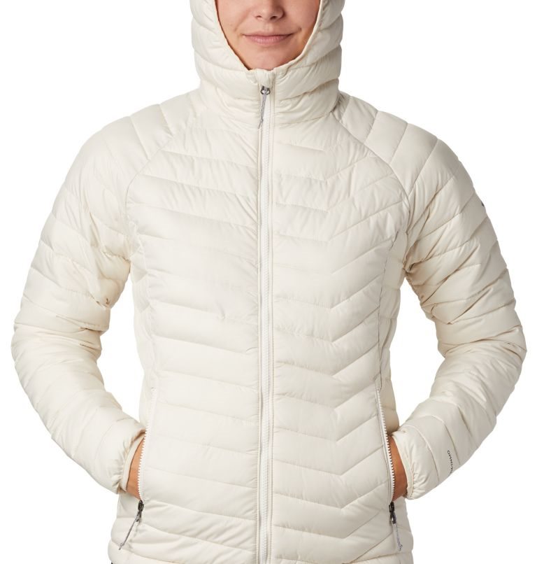 Women's Columbia Powder Lite Hooded Jackets Cream | CA-O5L6A