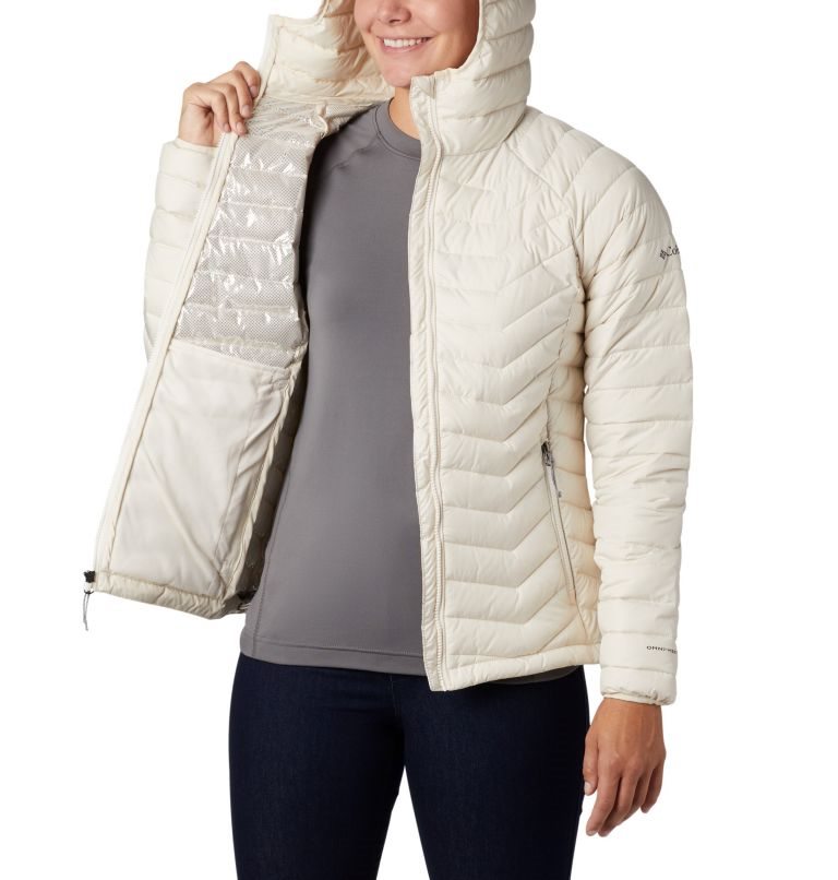 Women's Columbia Powder Lite Hooded Jackets Cream | CA-O5L6A