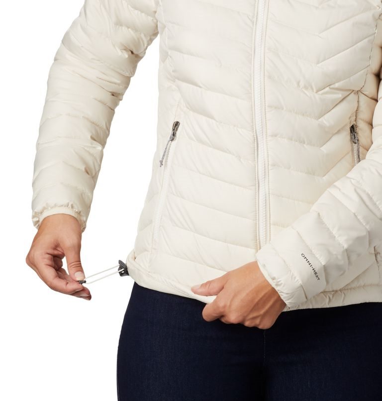 Women's Columbia Powder Lite Hooded Jackets Cream | CA-O5L6A