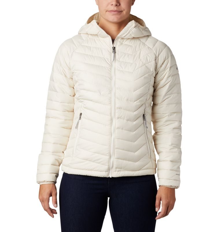 Women\'s Columbia Powder Lite Hooded Jackets Cream | CA-O5L6A