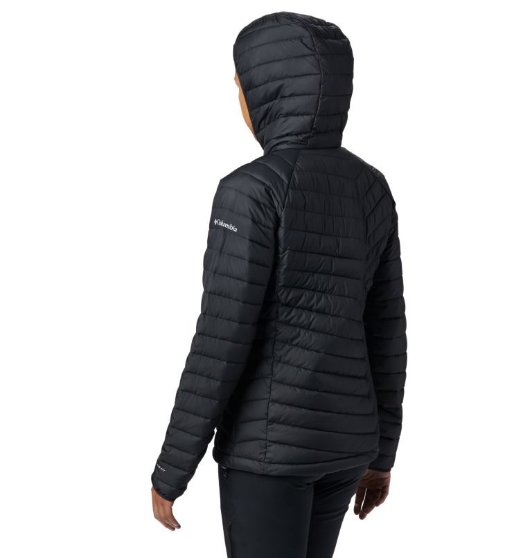 Women's Columbia Powder Lite Hooded Jackets Black | CA-P5C84