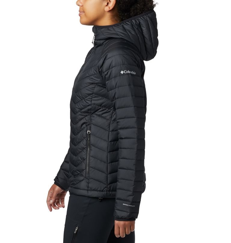 Women's Columbia Powder Lite Hooded Jackets Black | CA-P5C84