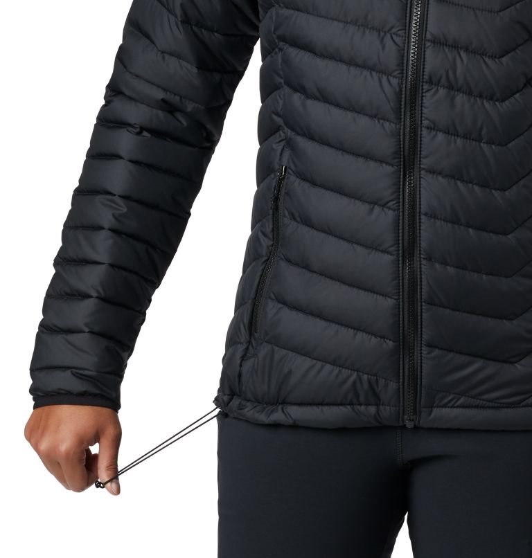 Women's Columbia Powder Lite Hooded Jackets Black | CA-P5C84