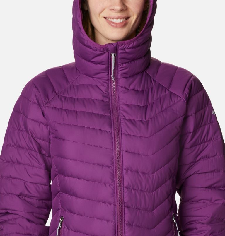 Women's Columbia Powder Lite Hooded Jackets Purple | CA-Q810L