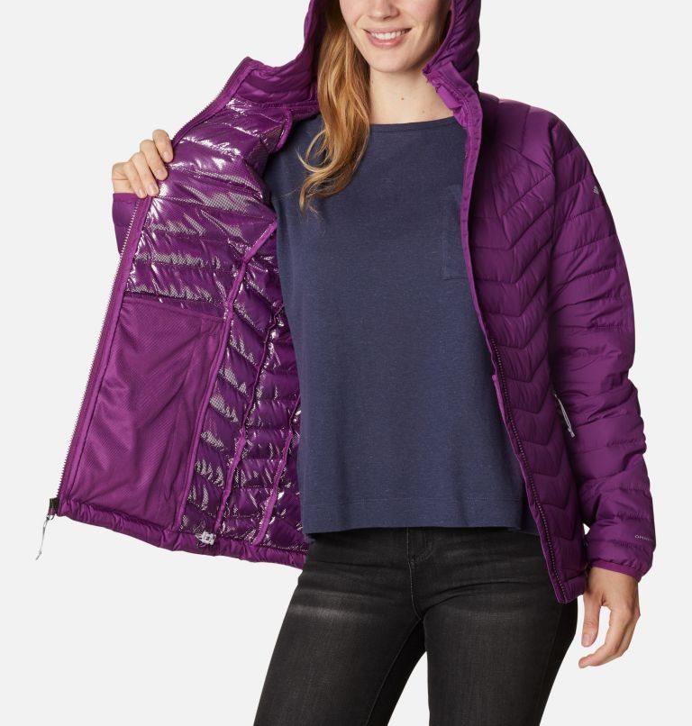 Women's Columbia Powder Lite Hooded Jackets Purple | CA-Q810L