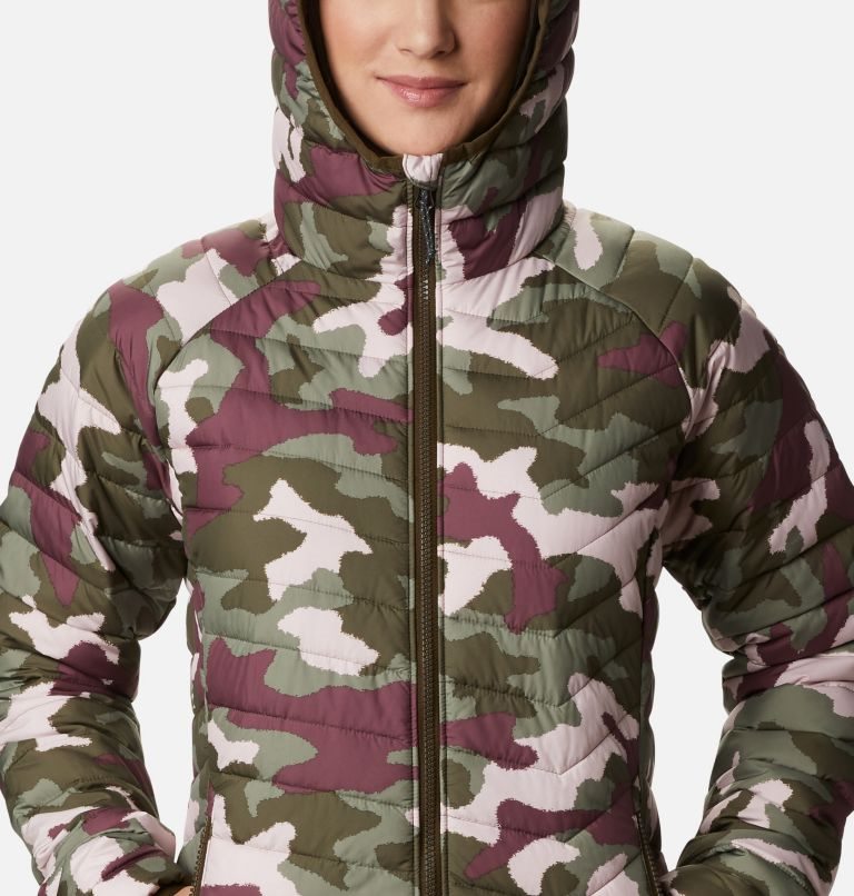 Women's Columbia Powder Lite Hooded Jackets Camo | CA-RA0L6