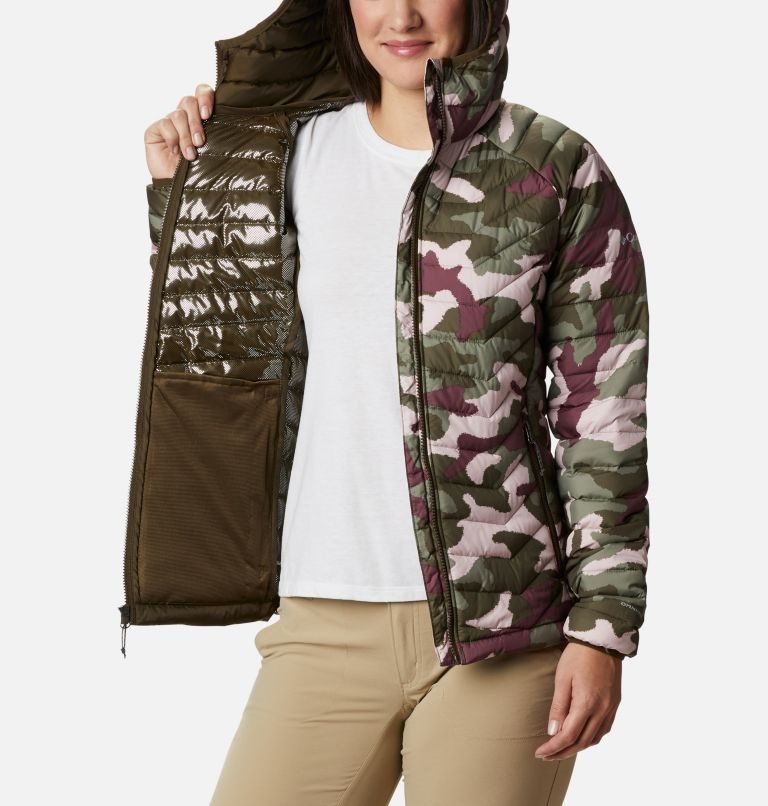 Women's Columbia Powder Lite Hooded Jackets Camo | CA-RA0L6