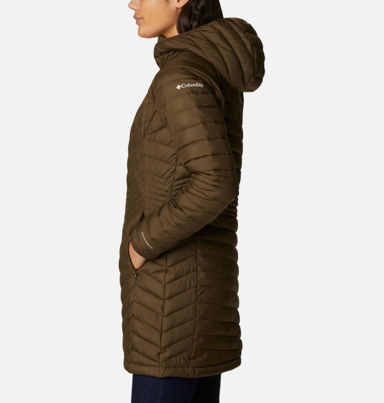 Women's Columbia Powder Lite Mid Jackets Chocolate | CA-V01A6