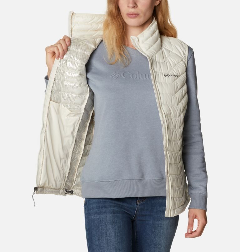 Women's Columbia Powder Lite Vest Cream | CA-A6145