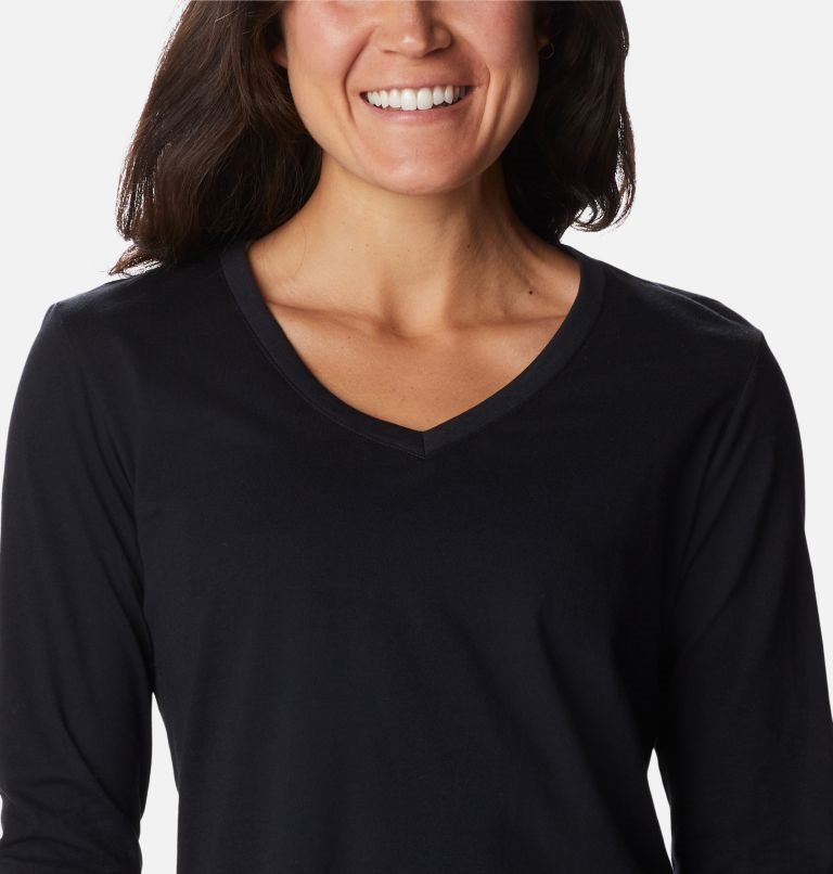 Women's Columbia Sapphire Point Long Sleeve Sweatshirts Black | CA-B681C