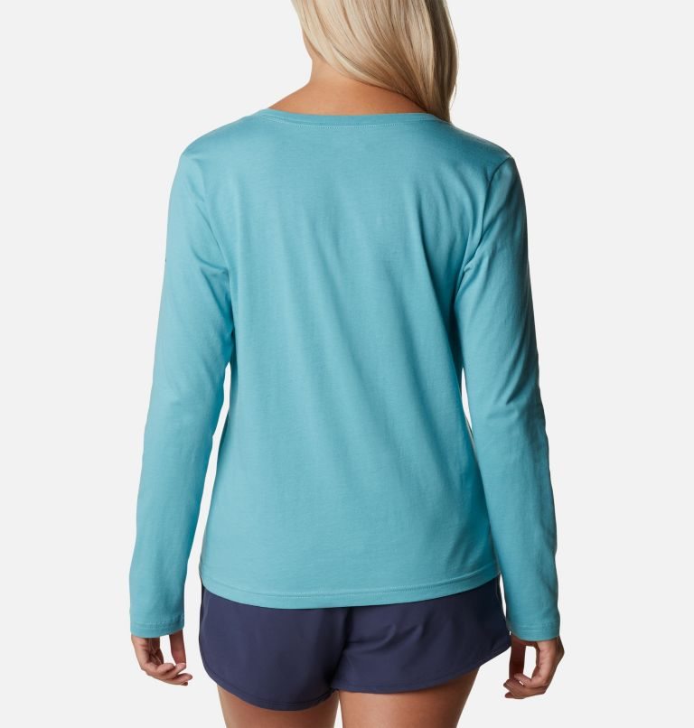 Women's Columbia Sapphire Point Long Sleeve Sweatshirts Turquoise | CA-I3LC4